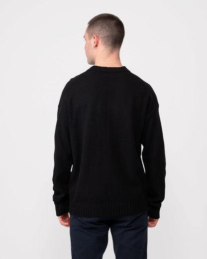 HUGO San Cassio Mens Stacked Logo Sweater - Black 001