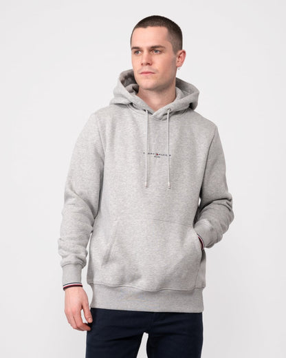Tommy Hilfiger Tommy Logo Tipped Mens Hoodie - Light Grey Heather