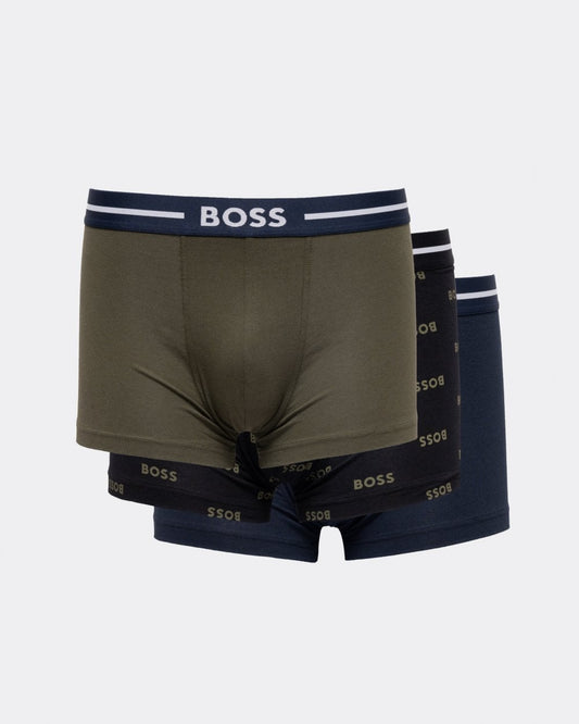 BOSS Orange BOSS Orange 3-Pack Bold Design Mens Stretch-Cotton Trunks with Logo Waistbands 