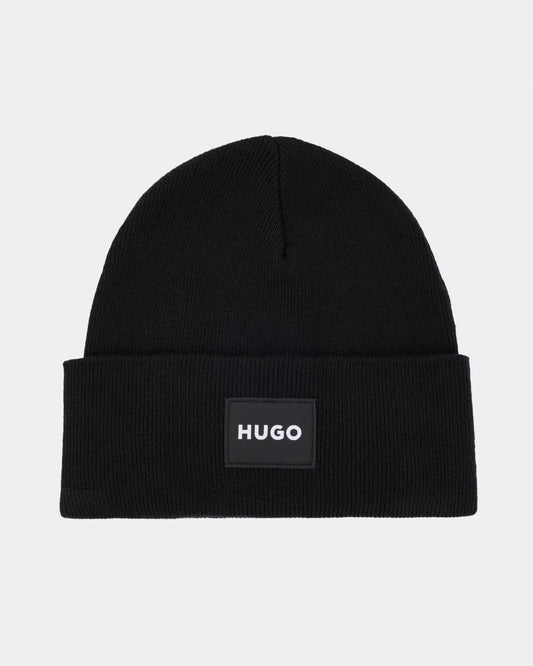 HUGO Xevon Mens Logo Patch Beanie