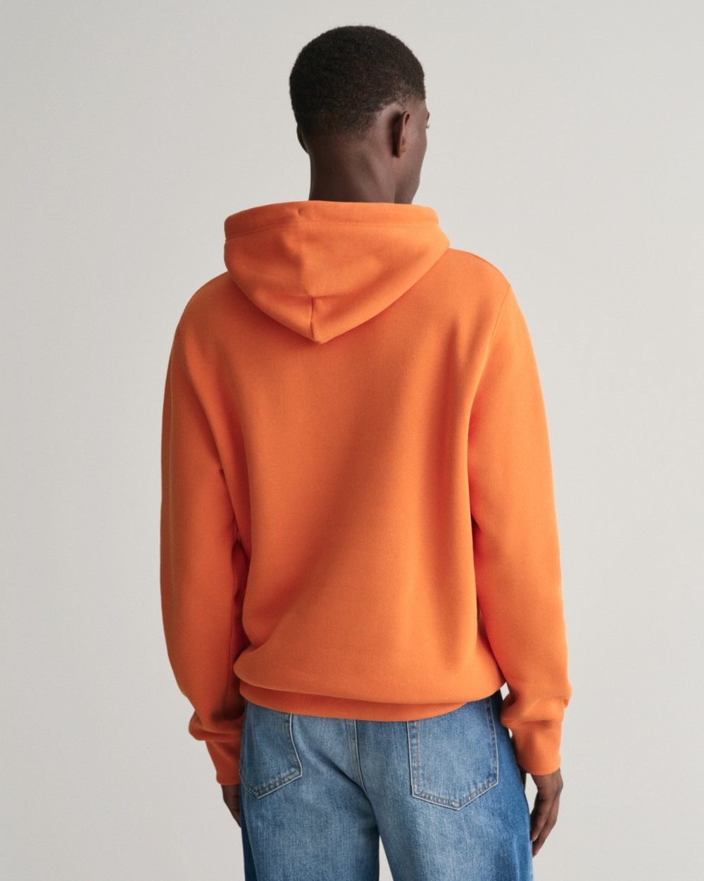 GANT Mens Regular Fit Shield Logo Pullover Hoodie - 860 Pumpkin Orange