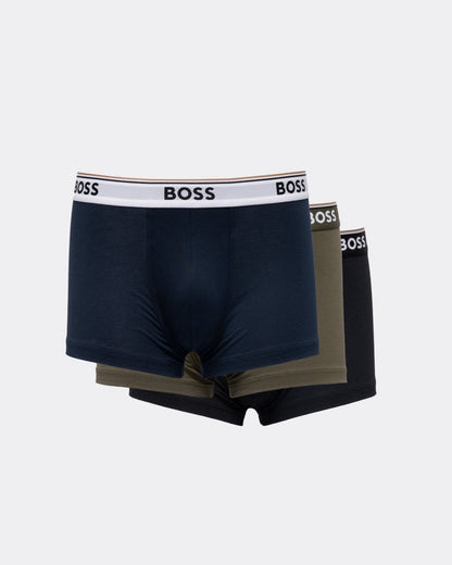 BOSS Orange 3-Pack Power Mens Stretch-Cotton Trunks with Logo Waistbands