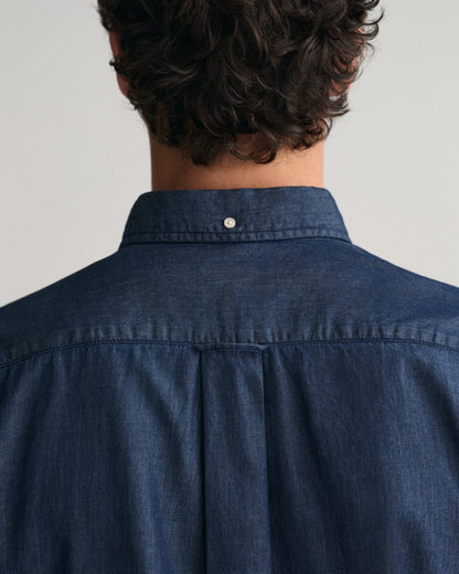 GANT Mens Regular Fit Indigo Shirt - 989 Dark Indigo