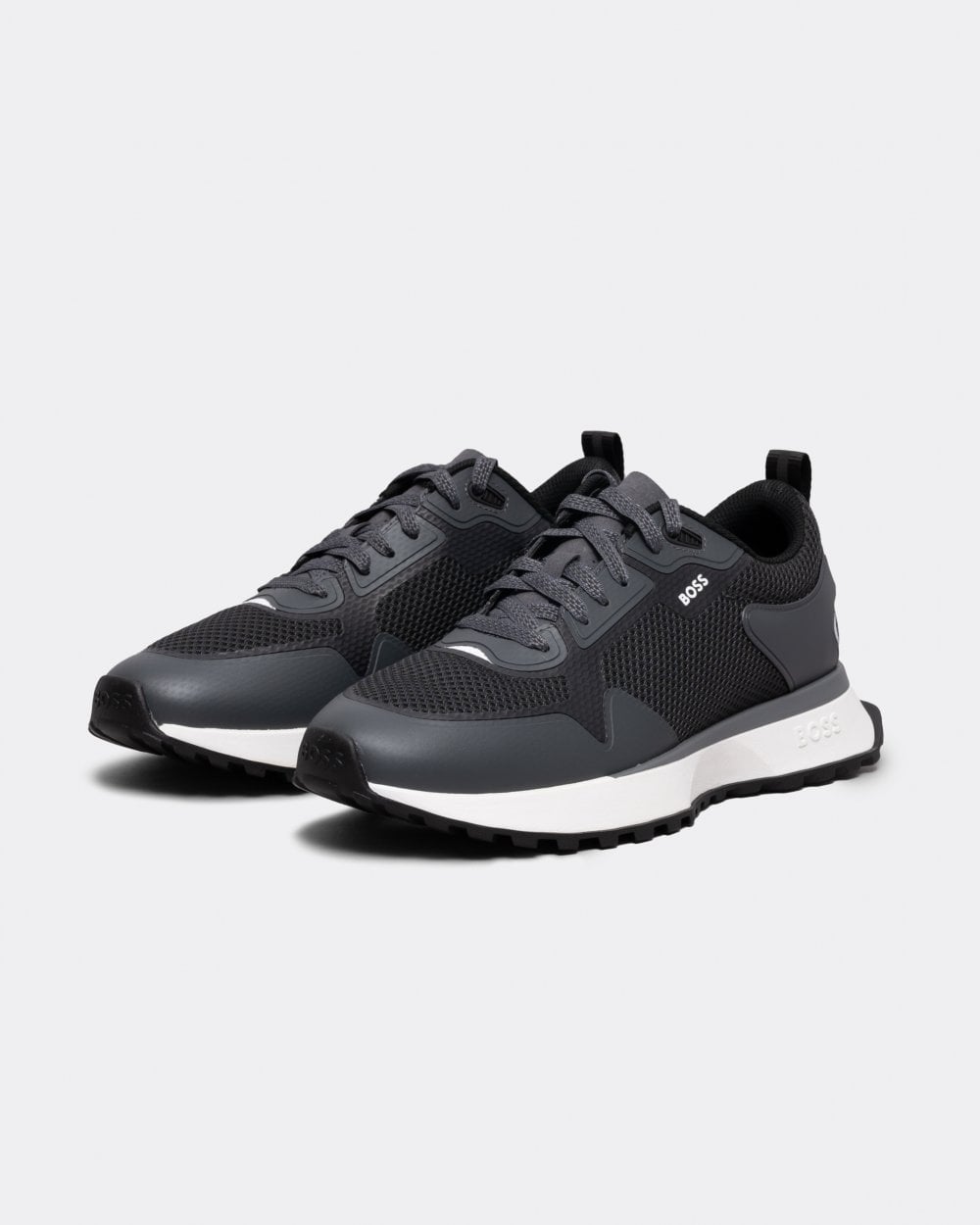 BOSS Orange Jonah Mixed-Material Trainers with Mesh Details and Branding