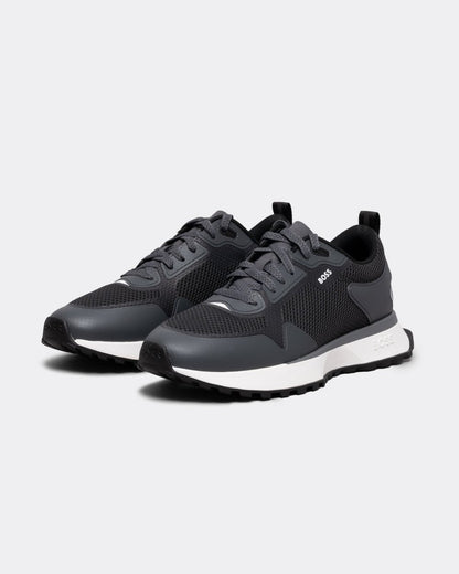 BOSS Orange Jonah Mixed-Material Trainers with Mesh Details and Branding