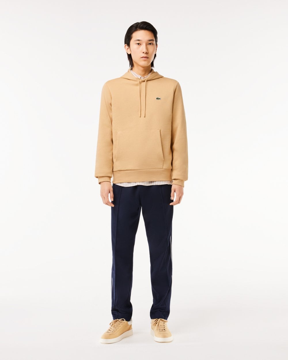Lacoste Mens Fleece Hoodie - Croissant IXQ