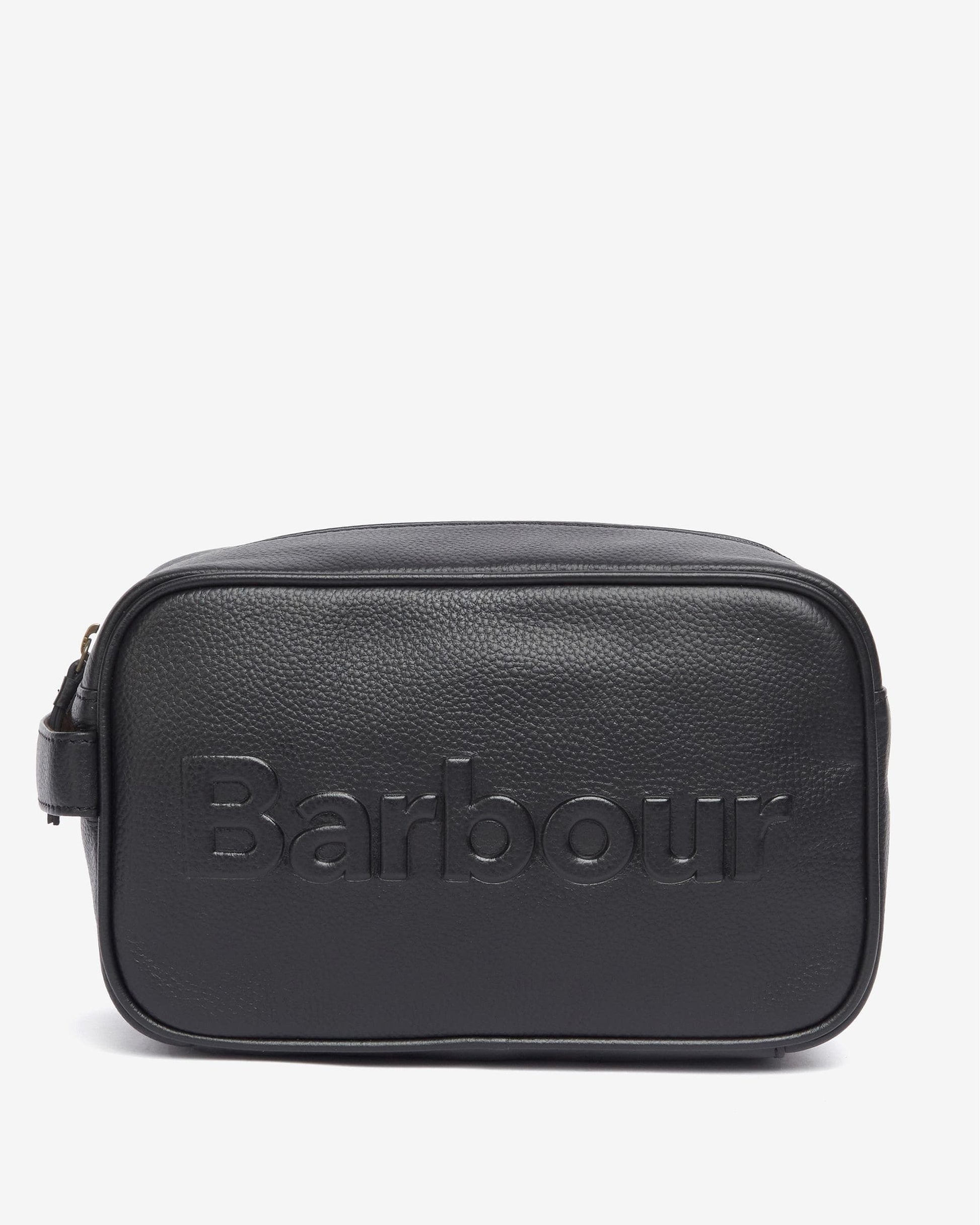Barbour Logo Mens Leather Washbag