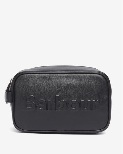Barbour Logo Mens Leather Washbag