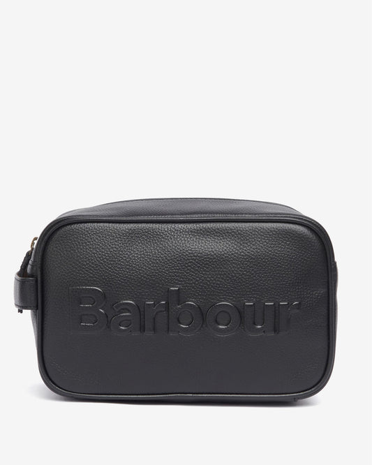 Barbour Logo Mens Leather Washbag