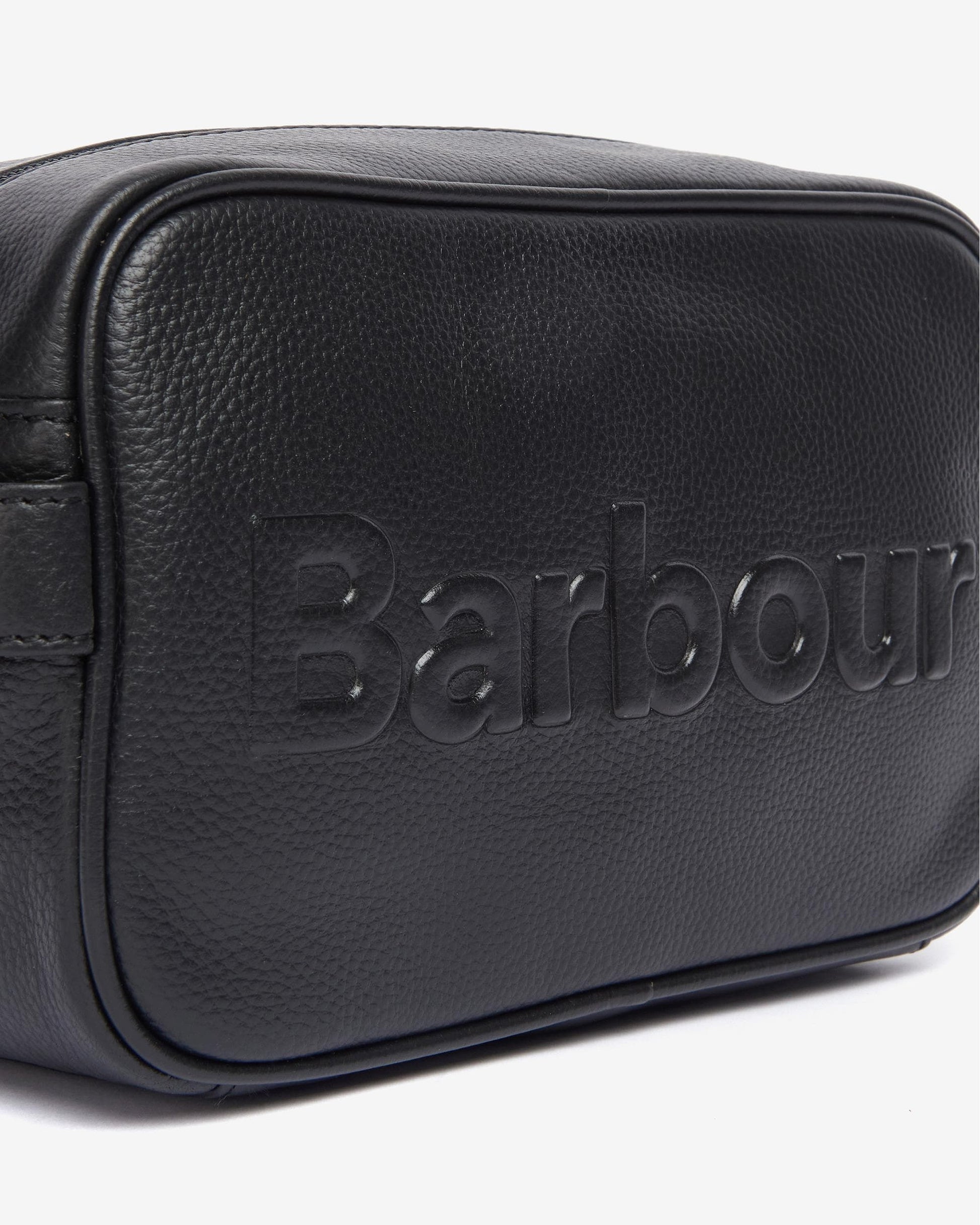 Barbour Logo Mens Leather Washbag