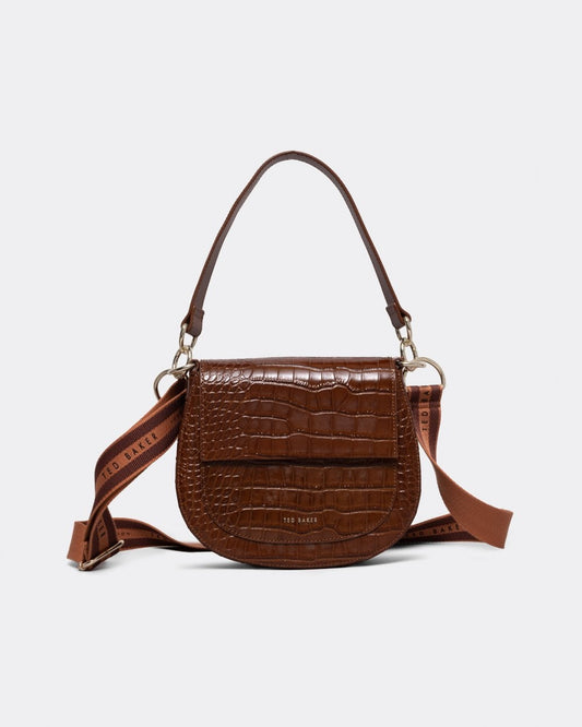 Ted Baker Darsila Womens Branded Webbing Imitation Croc Satchel
