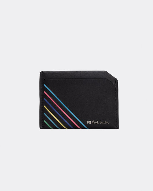 Paul Smith Mens Script Logo Leather Card Holder