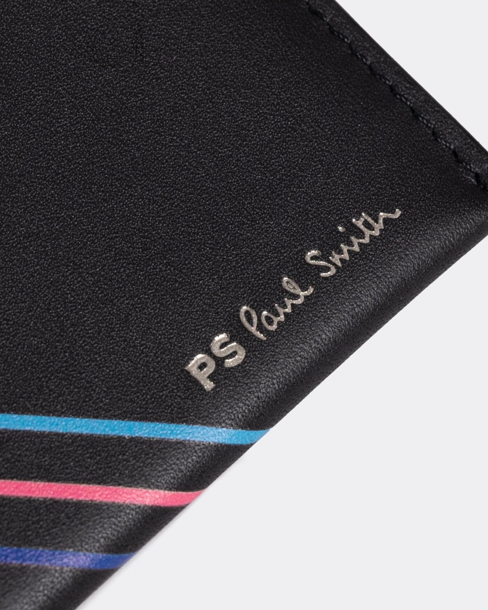 Paul Smith Mens Script Logo Leather Card Holder
