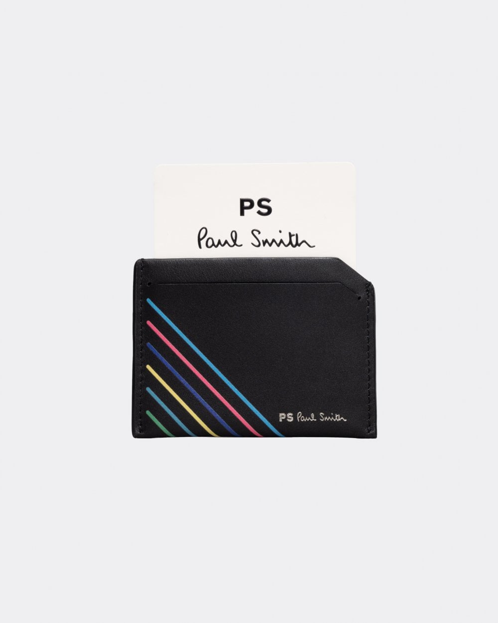 Paul Smith Mens Script Logo Leather Card Holder