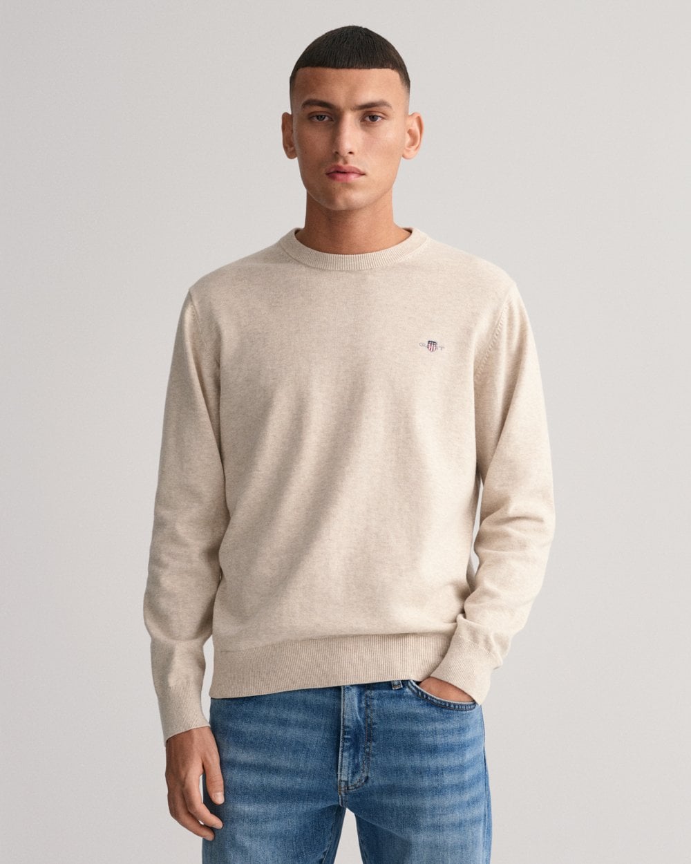 GANT Mens Classic Cotton Crew Neck Jumper