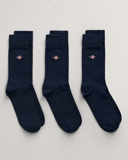 GANT Mens Shield Logo Socks 3-Pack - 433 Evening Blue