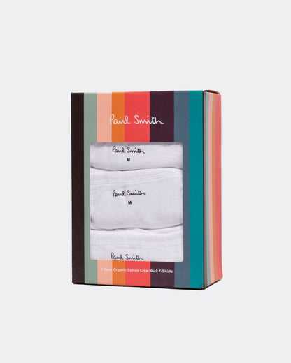 Paul Smith 3 Pack Mens Script Logo T-Shirts - 01 White