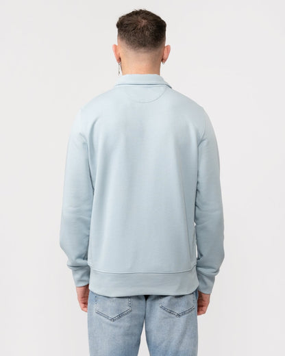 GANT Mens Regular Fit Shield Logo Half Zip Sweatshirt - 402 Stormy Sea
