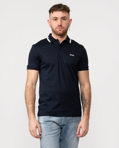 BOSS Green Paule Mens Slim-Fit Polo Shirt with Collar Graphics