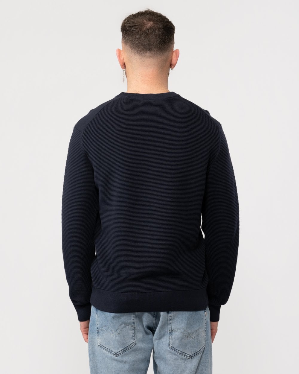 GANT GANT Mens Textured Cotton Crew Neck Jumper