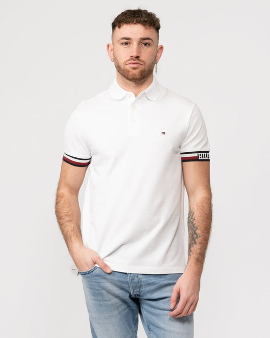 Tommy Hilfiger Monotype Flag Cuff Mens Slim Polo