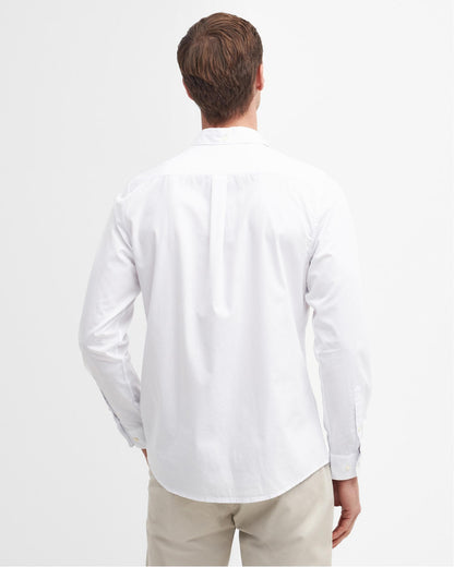 Barbour Crest Poplin Mens Long Sleeve Tailored Shirt - White