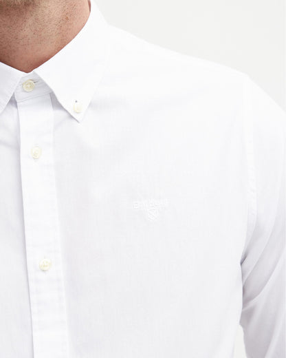 Barbour Crest Poplin Mens Long Sleeve Tailored Shirt - White
