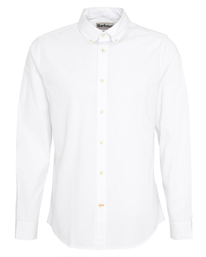 Barbour Crest Poplin Mens Long Sleeve Tailored Shirt - White