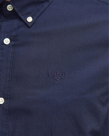 Barbour Crest Poplin Mens Long Sleeve Tailored Shirt - Navy