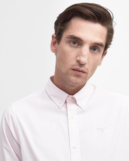 Barbour Crest Poplin Mens Long Sleeve Tailored Shirt - Pink