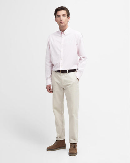 Barbour Crest Poplin Mens Long Sleeve Tailored Shirt - Pink
