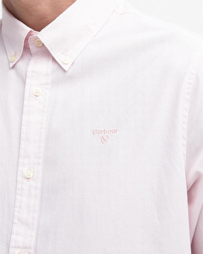 Barbour Crest Poplin Mens Long Sleeve Tailored Shirt - Pink