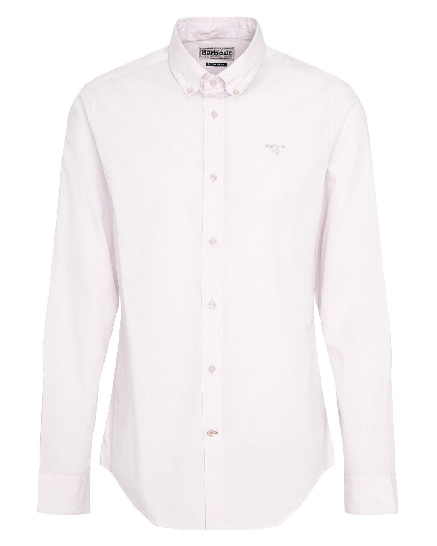 Barbour Crest Poplin Mens Long Sleeve Tailored Shirt - Pink