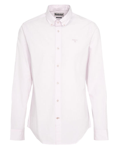 Barbour Crest Poplin Mens Long Sleeve Tailored Shirt - Pink