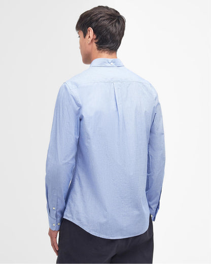 Barbour Crest Poplin Mens Long Sleeve Tailored Shirt - Sky