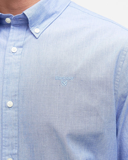 Barbour Crest Poplin Mens Long Sleeve Tailored Shirt - Sky