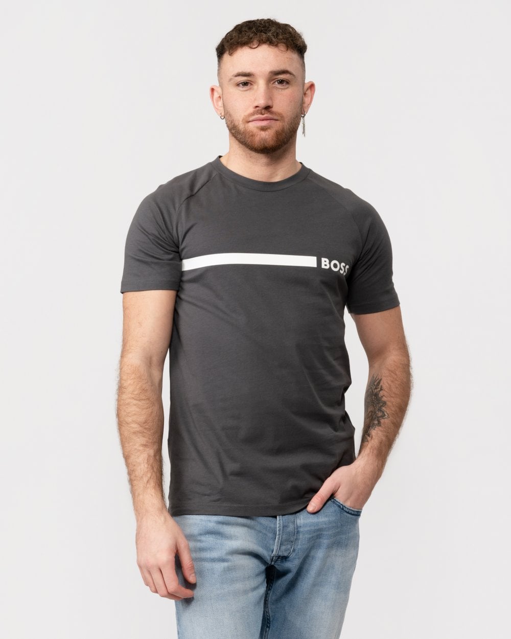 BOSS Orange Mens Slim Fit Beach T-Shirt