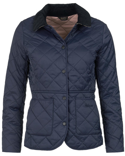 Barbour Deveron Quilted Womens Jacket - Navy/Pale Pink