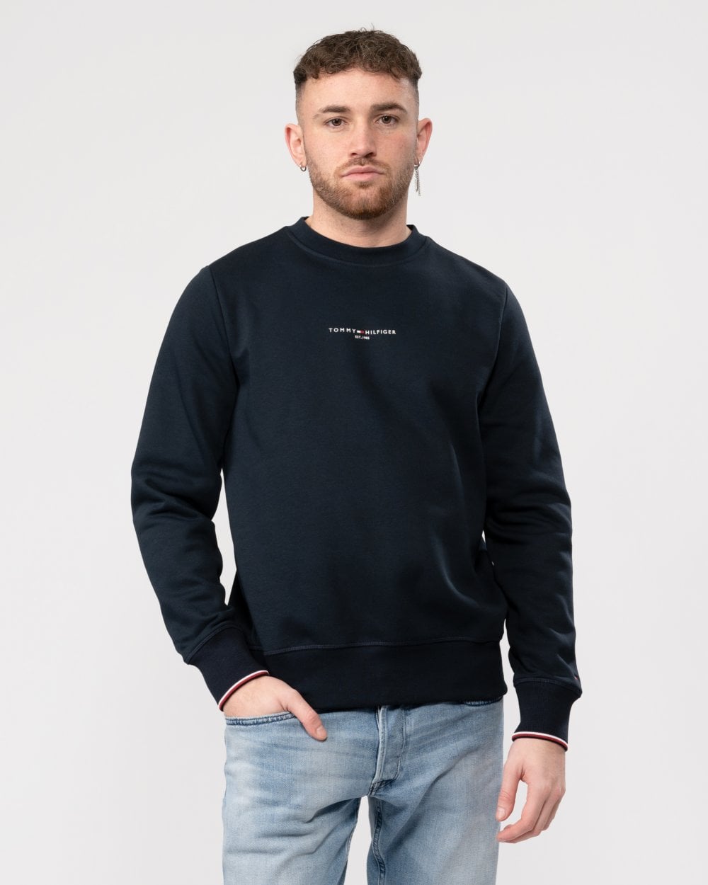 Tommy Hilfiger Tommy Hilfiger Tommy Logo Mens Tipped Sweatshirt