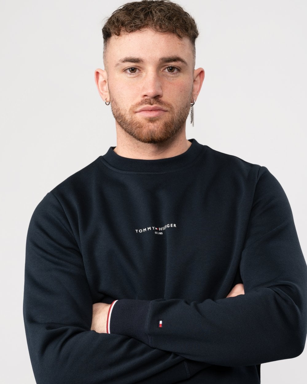 Tommy Hilfiger Tommy Hilfiger Tommy Logo Mens Tipped Sweatshirt