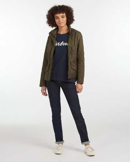 Barbour Flyweight Cavalry Quilted Ladies Jacket - Olive