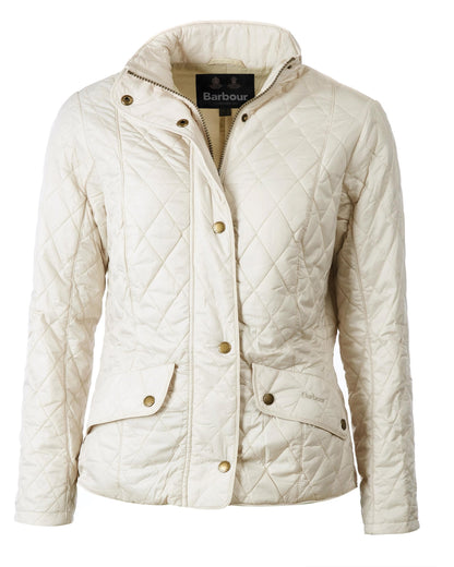 Barbour Flyweight Cavalry Quilted Ladies Jacket - Pearl/Stone
