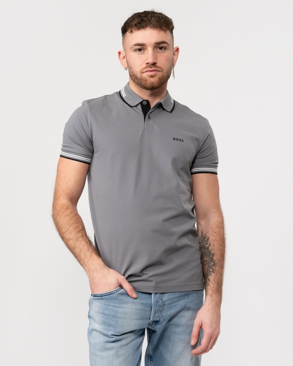 BOSS Green Paul Mens Short Sleeve Polo Shirt With Contrast Tipping