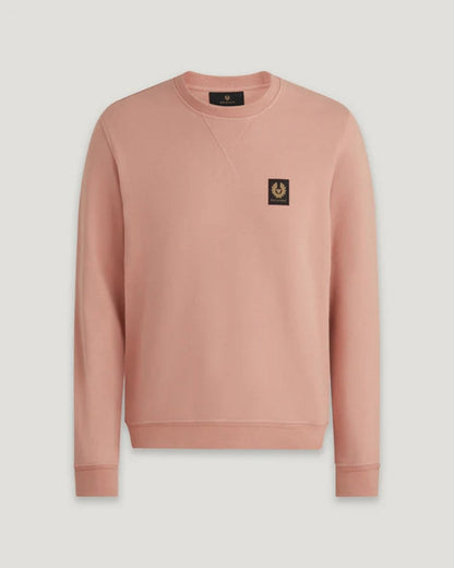 Belstaff Mens Crew Neck Sweatshirt With Logo Patch