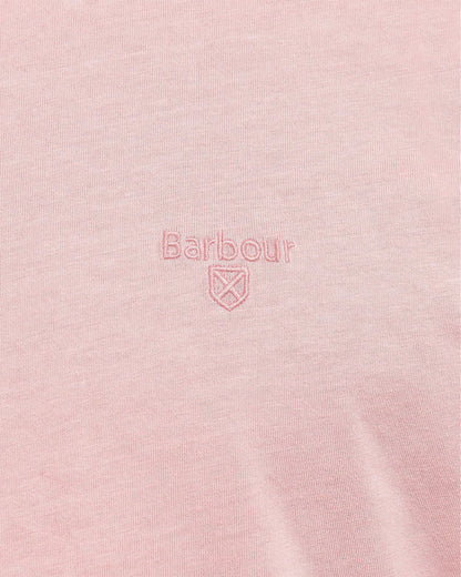 Barbour Garment Dyed Mens Tailored T-Shirt - Pink Salt
