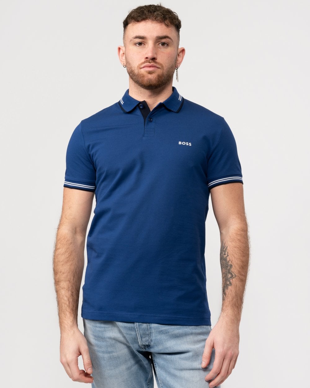 BOSS Green Paul Mens Short Sleeve Polo Shirt With Contrast Tipping