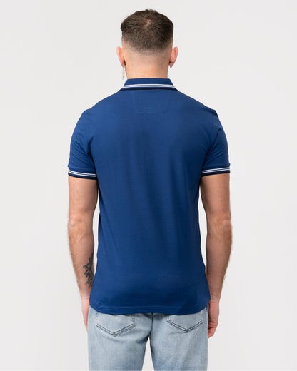BOSS Green Paul Mens Short Sleeve Polo Shirt With Contrast Tipping - Dark Blue 407