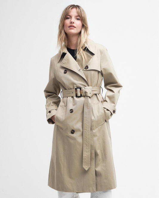 Barbour Greta Womens Long Showerproof Trenchcoat