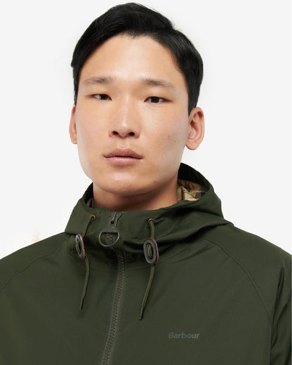 Barbour Hooded Domus Mens Waterproof Jacket - Sage/Dress