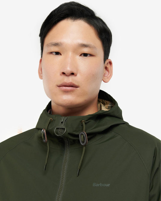 Barbour Hooded Domus Mens Waterproof Jacket - Sage/Dress